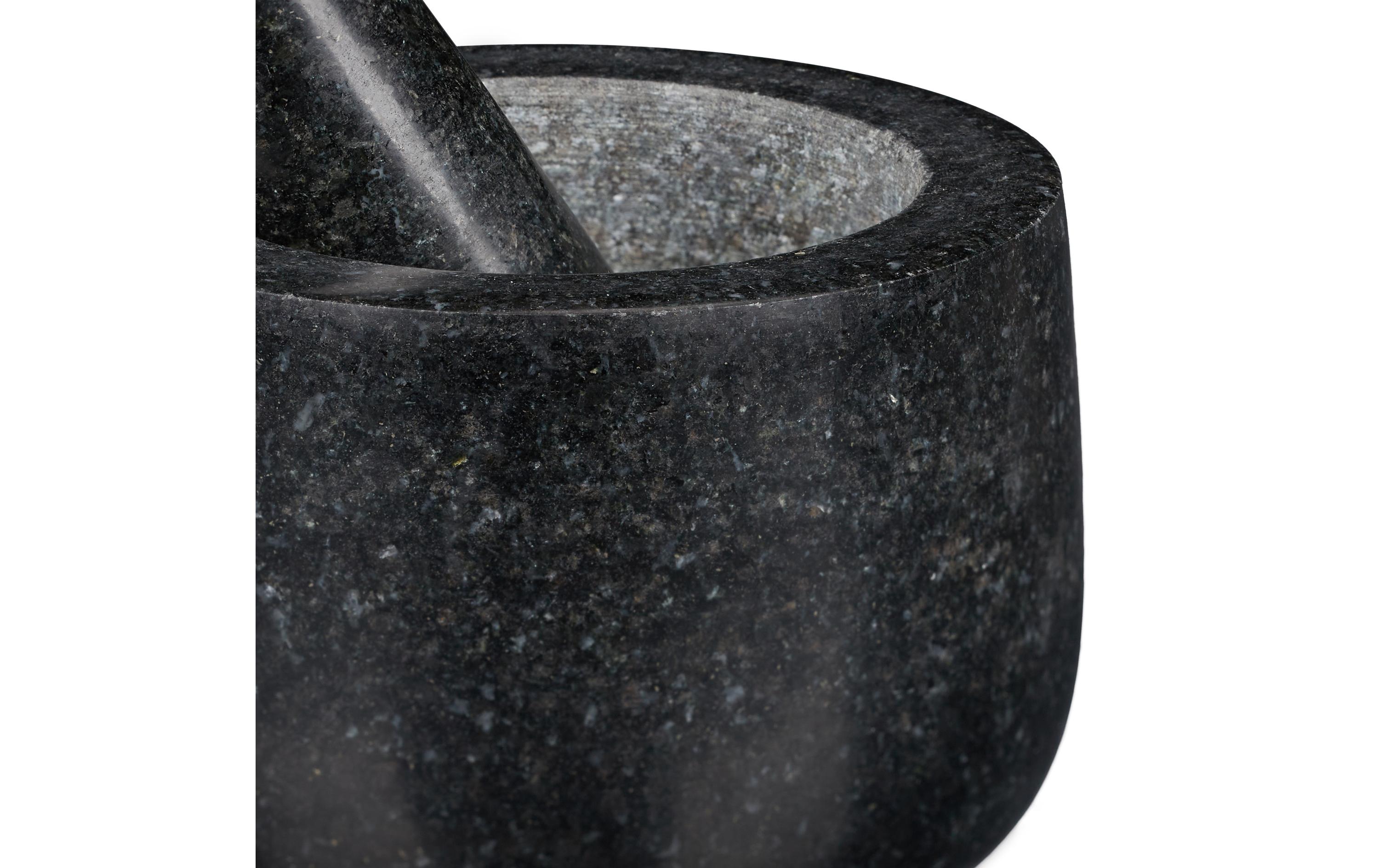 Mörser mit Stössel 12 cm, GranitPolierter Gewürzmörser und Stössel
