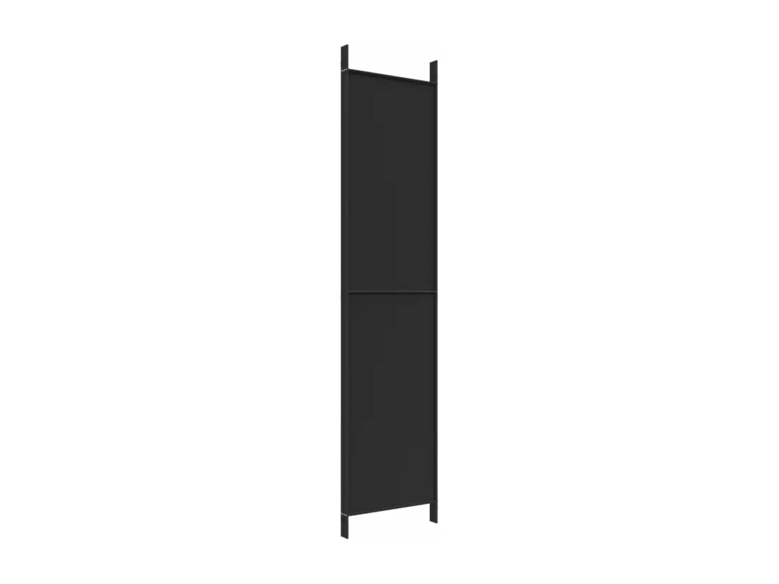 Cloison de séparation 4 panneaux Noir 200x220 cm Tissu