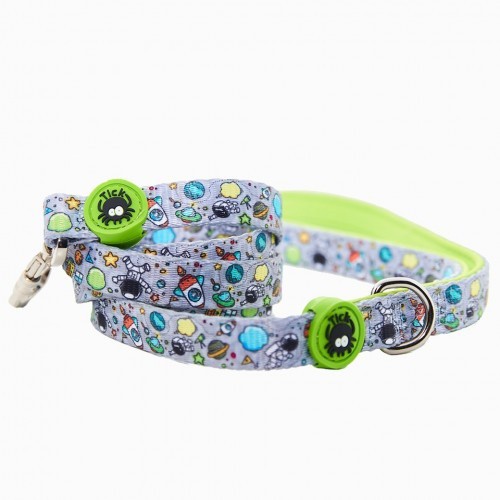 Guia em formato de estrela para cães, verde.