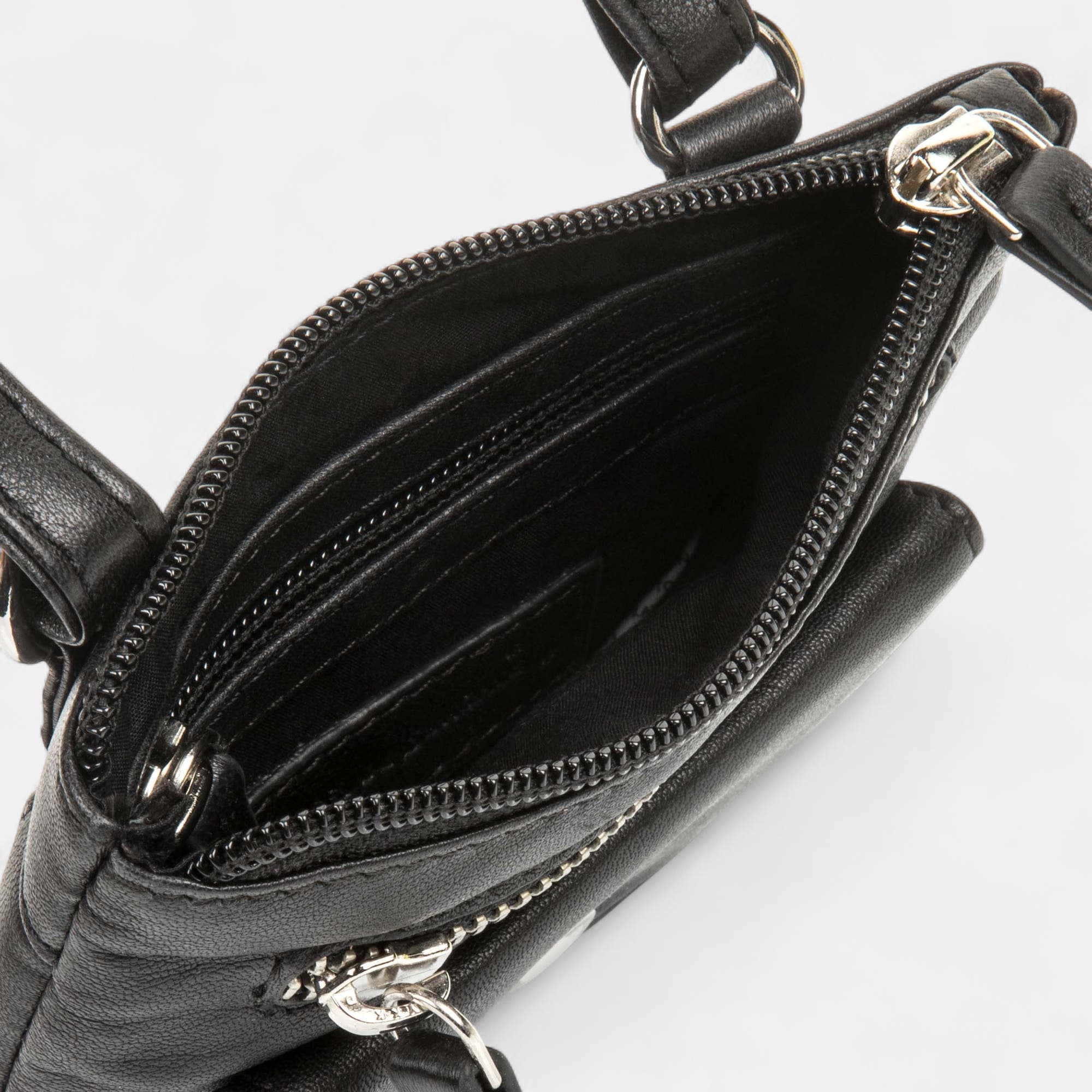 Pochette pour téléphone en cuir noir