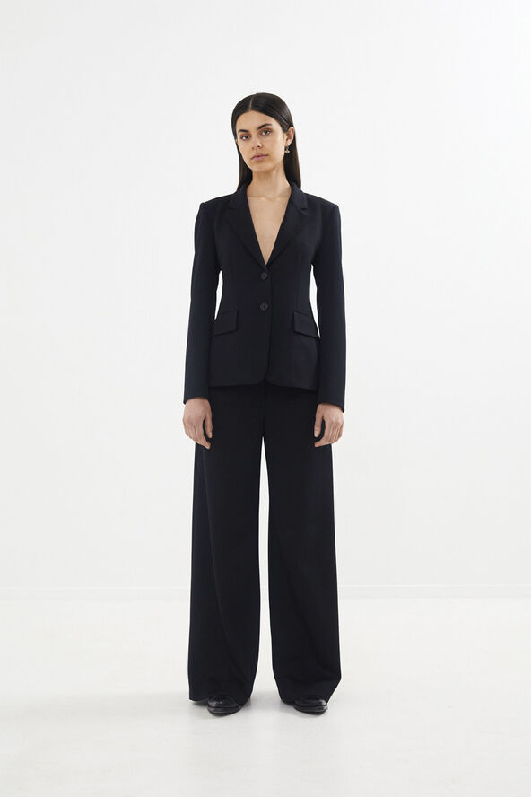 Rabens Saloner Tailored wide leg pants - Zoe Black navy combo