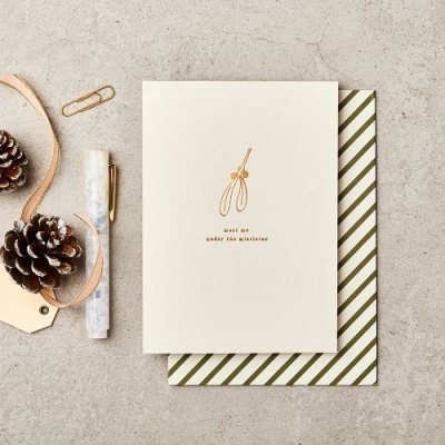 Meet Me Under The Mistletoe Greetings Card