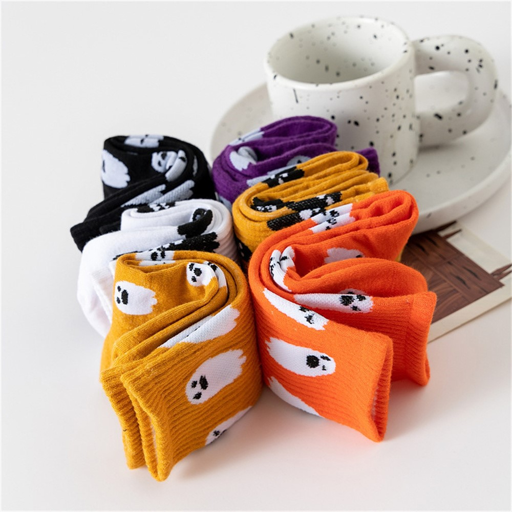 (6 Paar) Unisex Socken Halloween Fashion Strümpfe Füsslinge (One Size) - Geister