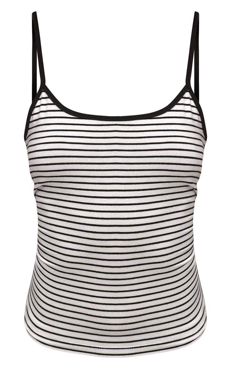 Monochrome Débardeur Doux En Jersey À Rayures Avec Bretelles Contrastées