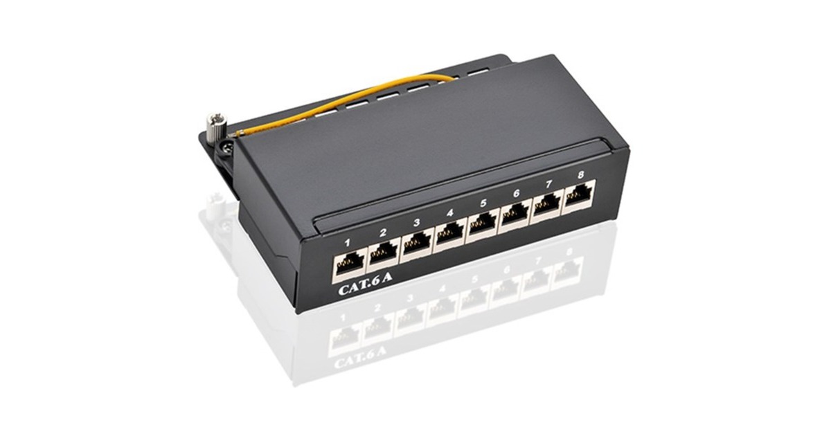 goobayCAT 6a Mini/Desktop Patch Panel, 8 Port patchpaneel  (Zwart)