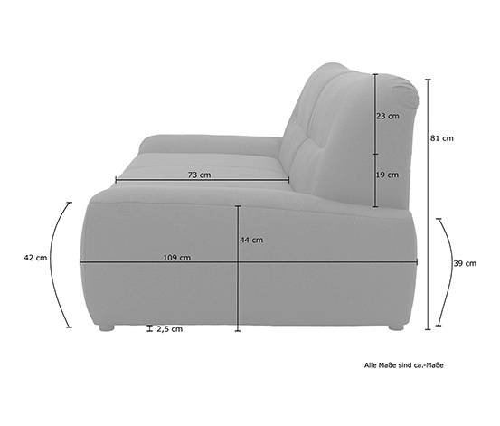 DOMO collection 3-Sitzer-Sessel »Cesena«, anthrazit