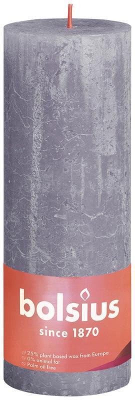 Bolsius Rustiek stompkaars shine 190/68 frosted lavender 1 Stuk