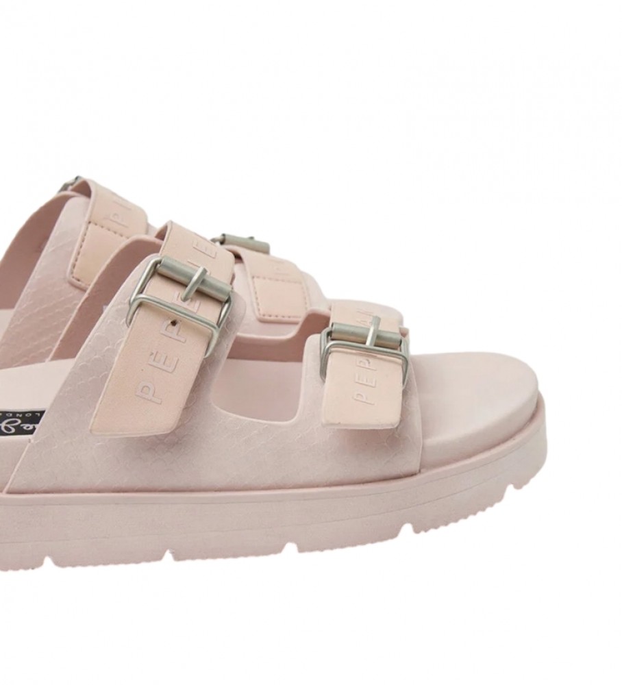 Sandálias Pepe Jeans Pola Park com fivela dupla rosa