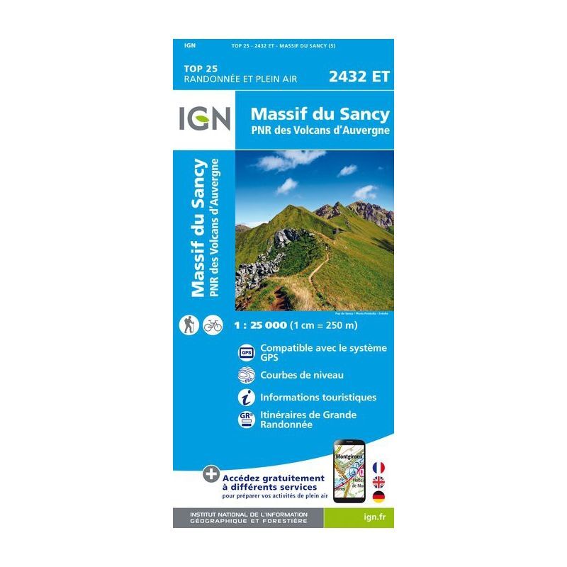 Massif du Sancy - Carte topographique