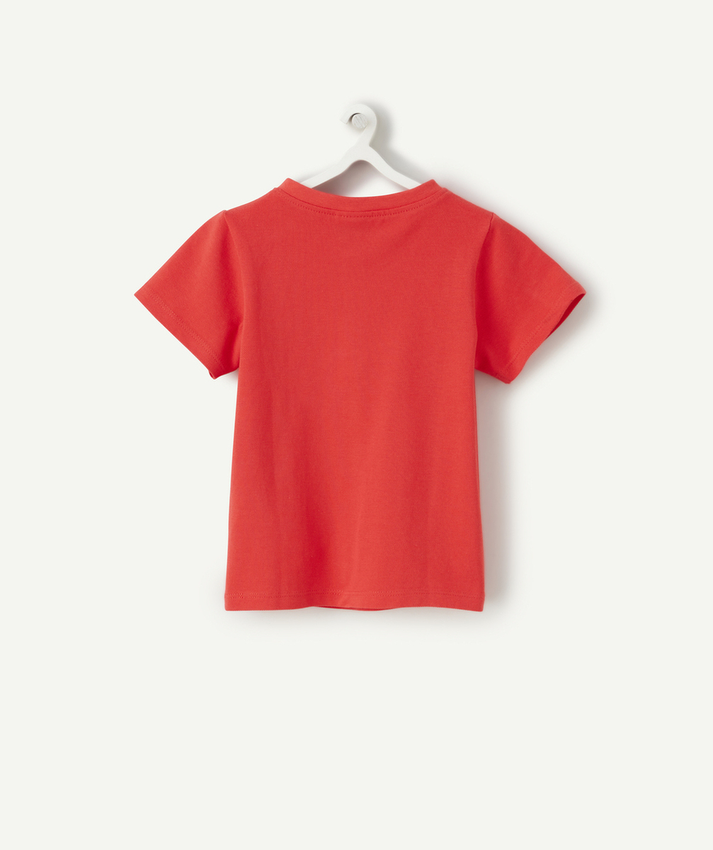 POLO BÉBÉ GARÇON ROUGE COL TUNISIEN