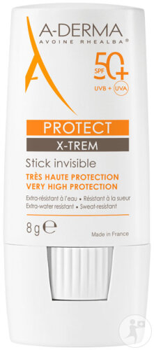 A-Derma Protect X-Trem Stick Invisible IP50+ Très Haute Protection Solaire 8g