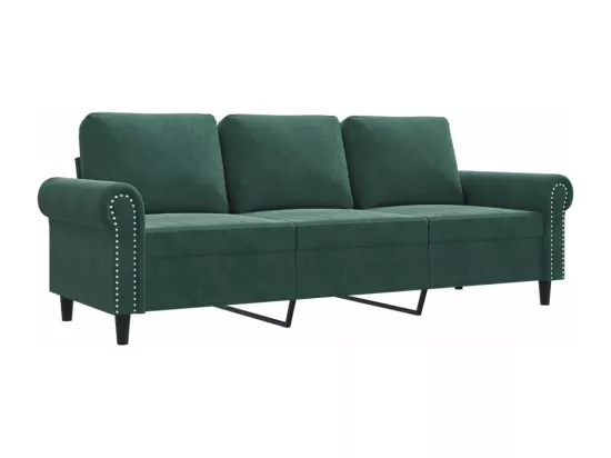 Canapé à 3 places Vert foncé 180 cm Velours
