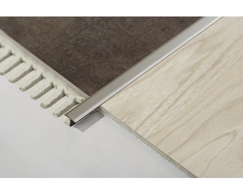 Dural T-Floor aluminium scheidings- en afdekprofiel, lengte 100 cm, hoogte 8 mm, zichtbaar oppervlak 14 mm, titanium