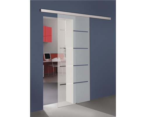 Pertura glazen schuifdeurvleugel, 4-strooks uitvoering, 720 x 2050 x 8 mm, voor Selir rechtse montage