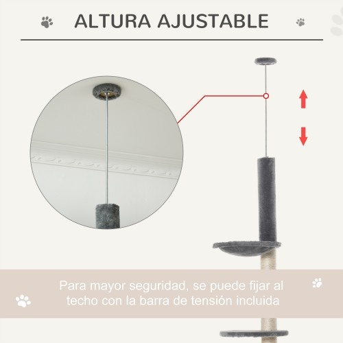 Arranhador para Gatos PawHut, Cinza