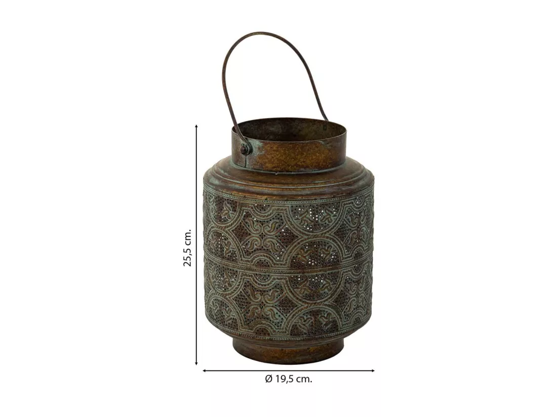 Bougeoir en métal marron 19.5x19.5x25.5h
