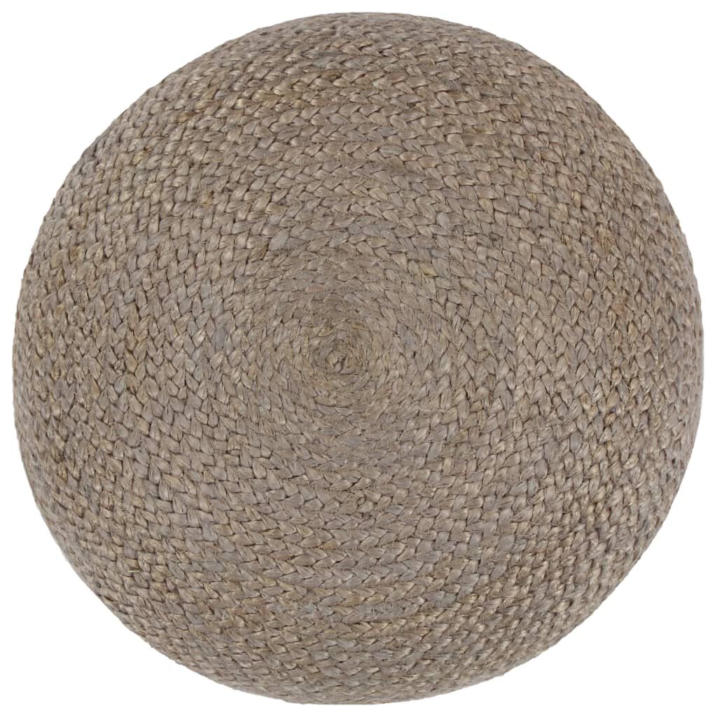 vidaXL Handgemaakte poef lichtgrijs 45 x 30 cm jute