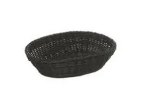 Brødkurv 25x19x6.5 cm Oval Kraftig flet PP Sort,45 stk/krt