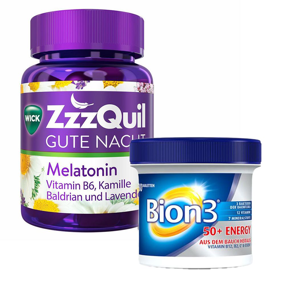 WICK ZzzQuil Gute Nacht mit Melatonin + Bion® 50+ Energy