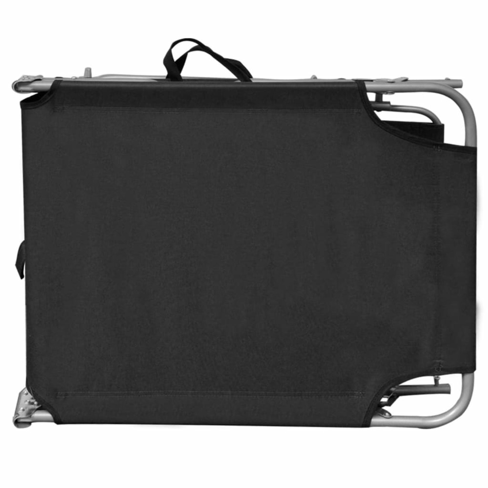 Transat chaise longue bain de soleil lit de jardin terrasse meuble d'extérieur pliable avec auvent noir aluminium