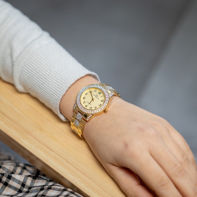 Montre Femme Métal Doré avec Strass GIORGIO