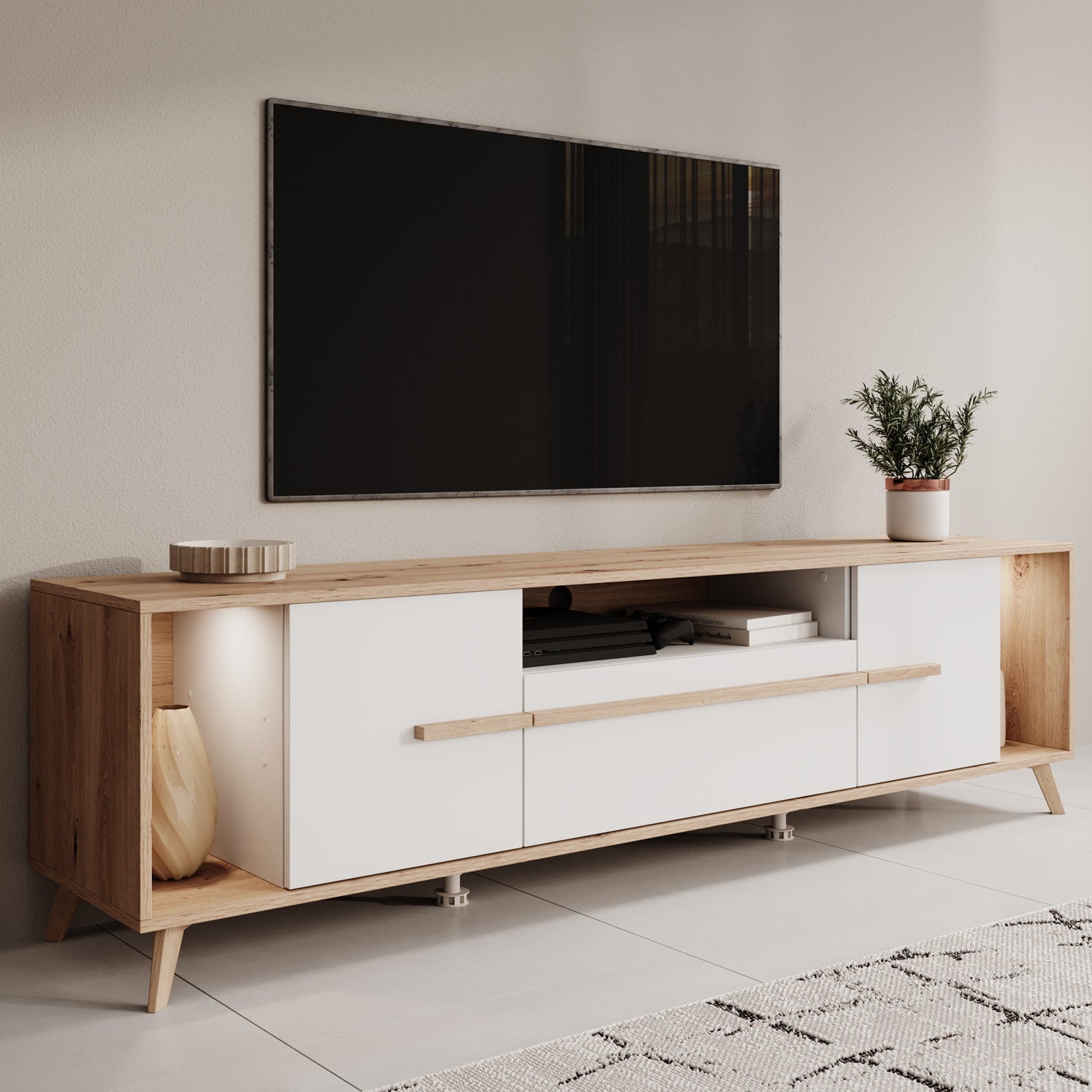 Oswald - TV-Meubel - Wit - 189 cm