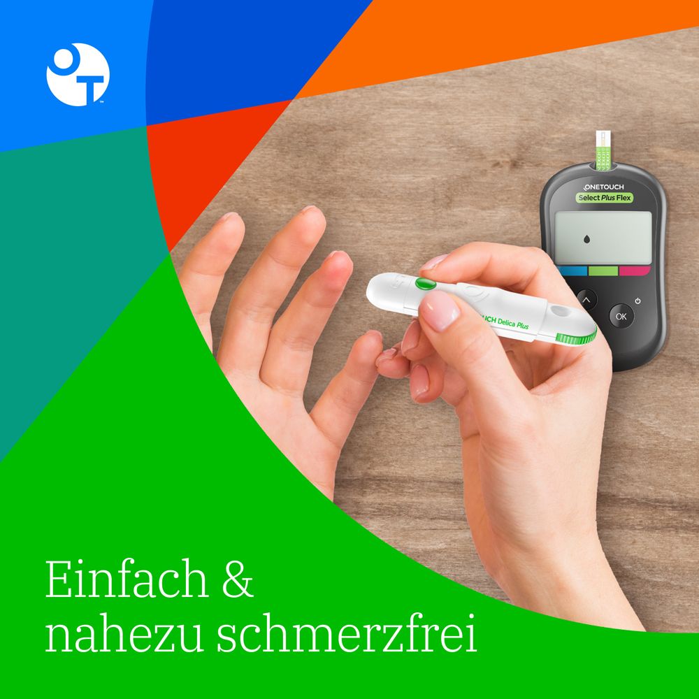 OneTouch Select Plus Flex® Diabetes Starter-Set mmol/l, 40 Teststreifen, 40 sterile Lanzetten, 1 Stechhilfe