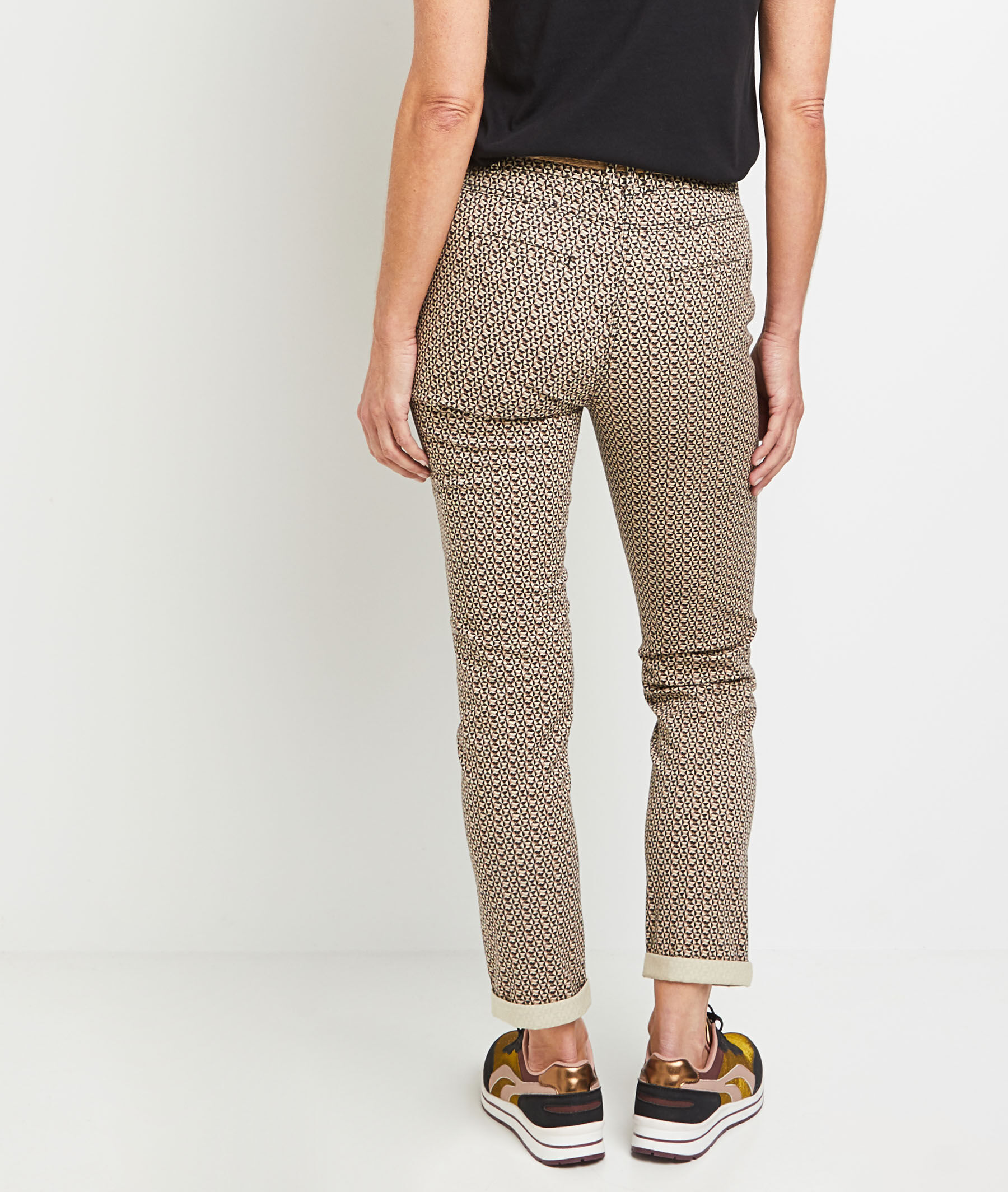 Pantalon imprimé femme - MARRON