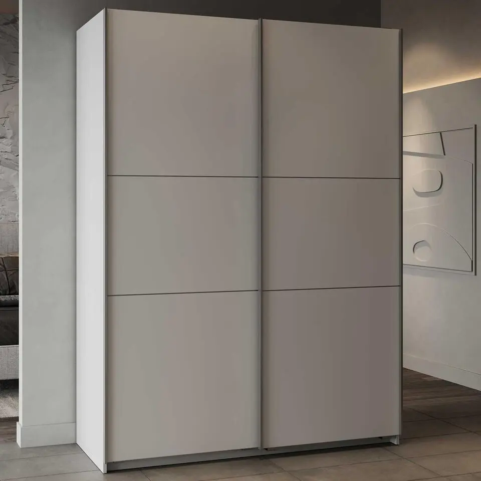 Garderobekast Spectre 148cm met schuifdeuren - mat wit