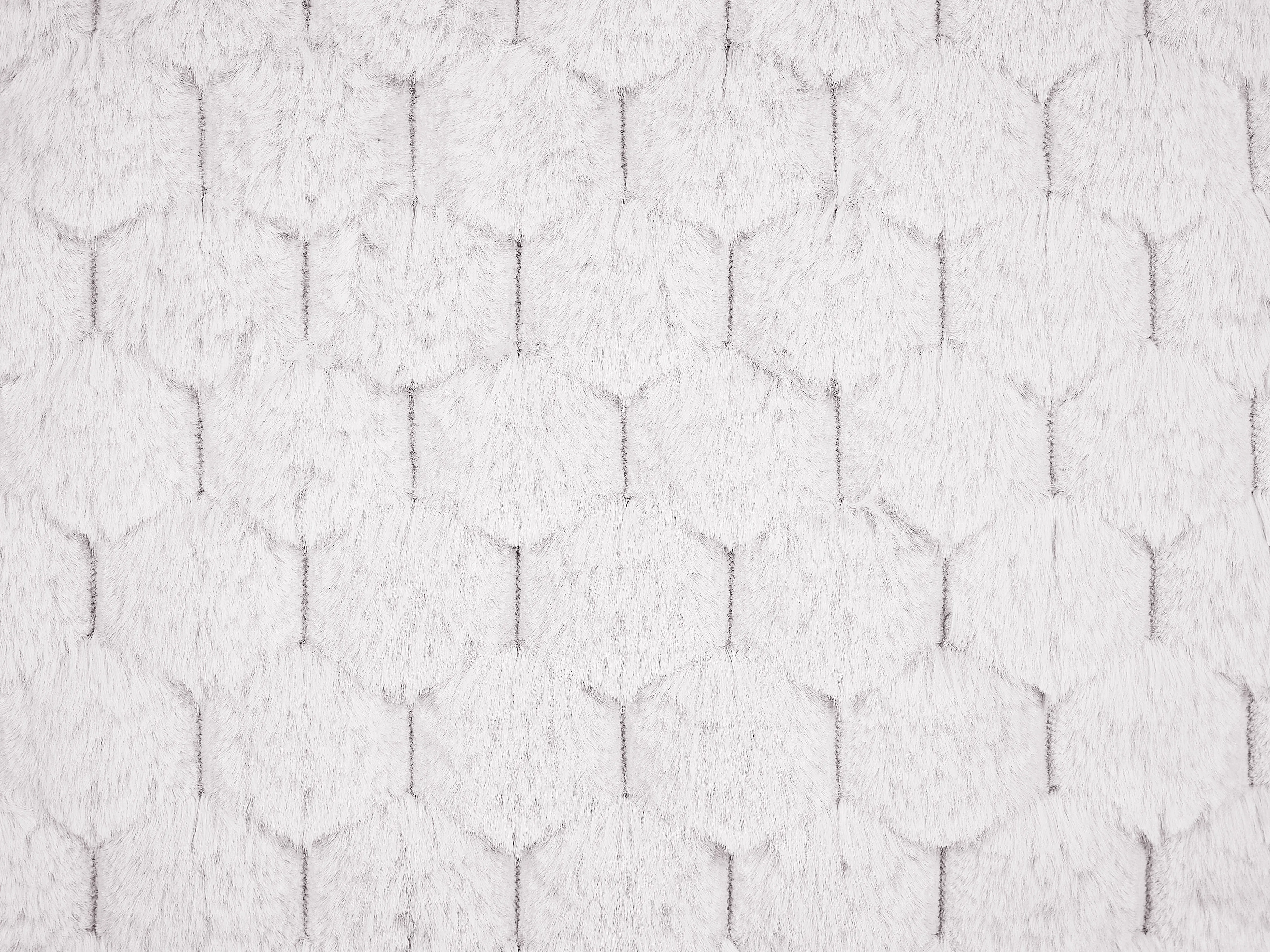 Set van 2 sierkussens PURSLANE Nepbont 43 x 43 cm Wit geometrisch patroon