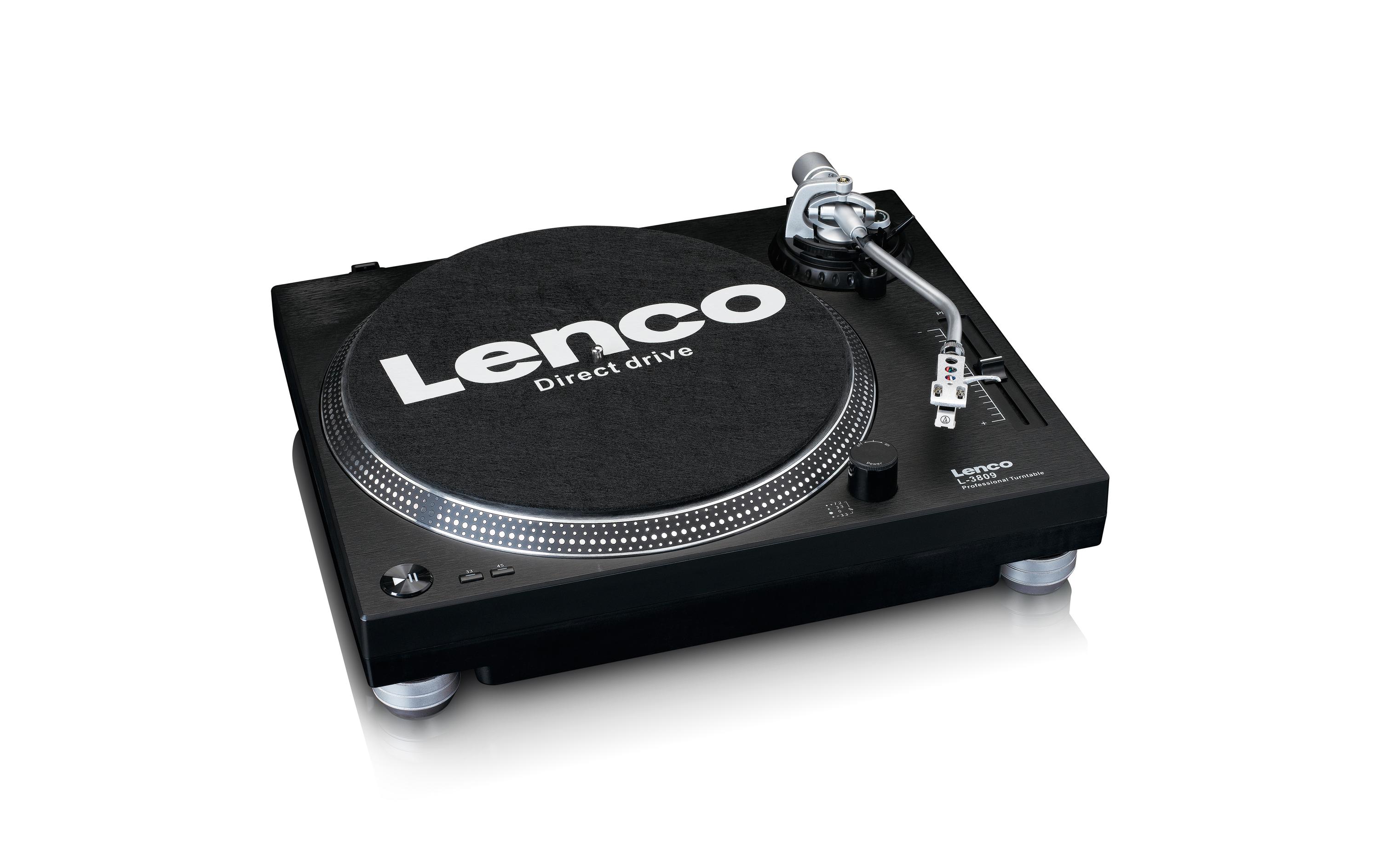 Plattenspieler L-3809 Schwarz<br>Lenco L3809 Plattenspieler, schwarz