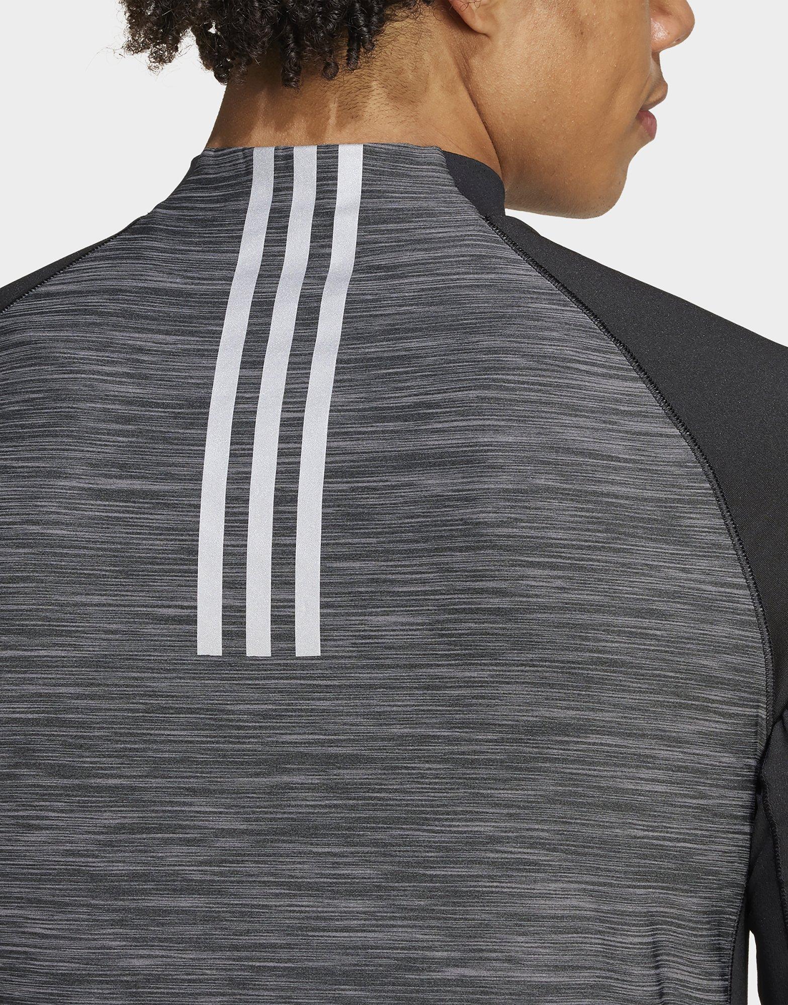 adidas T-shirt de training manches longues zip 1/4 3 bandes Gym +