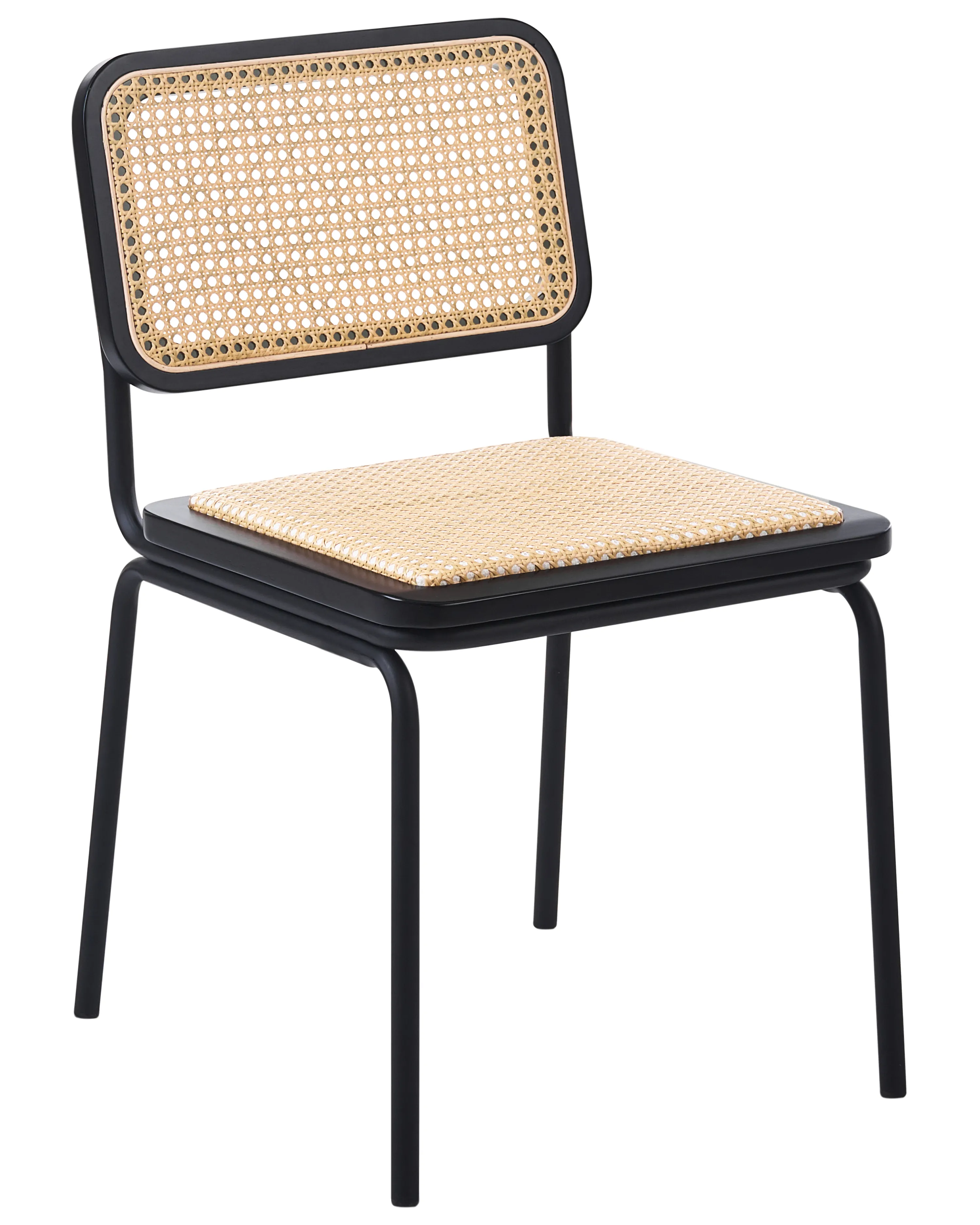 Set van 2 eetkamerstoelen CORVALLIS PE rotan Zwart