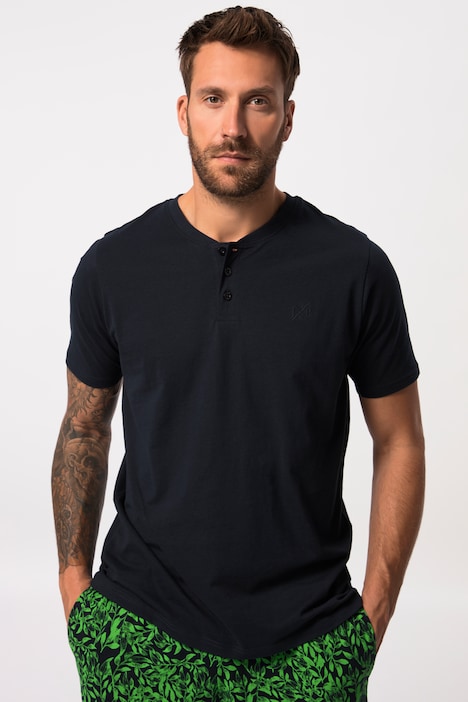 Schlafanzug, Homewear, OEKO-TEX, kurzer Zweiteiler, Henley, kurze Hose, bis 8 XL