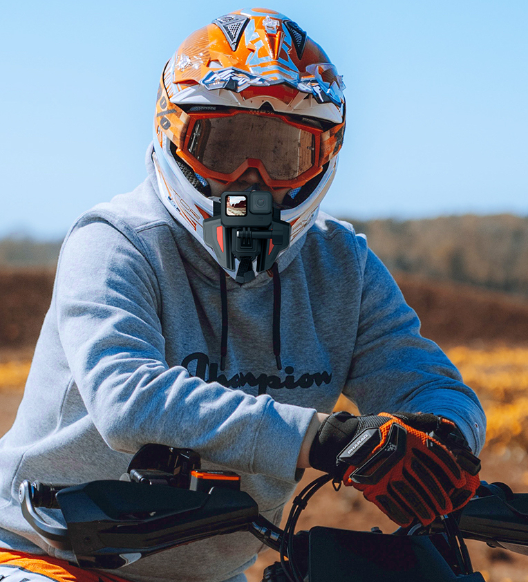 Universal Motorrad Helm Kinn Halterung für GoPro - Schwarz