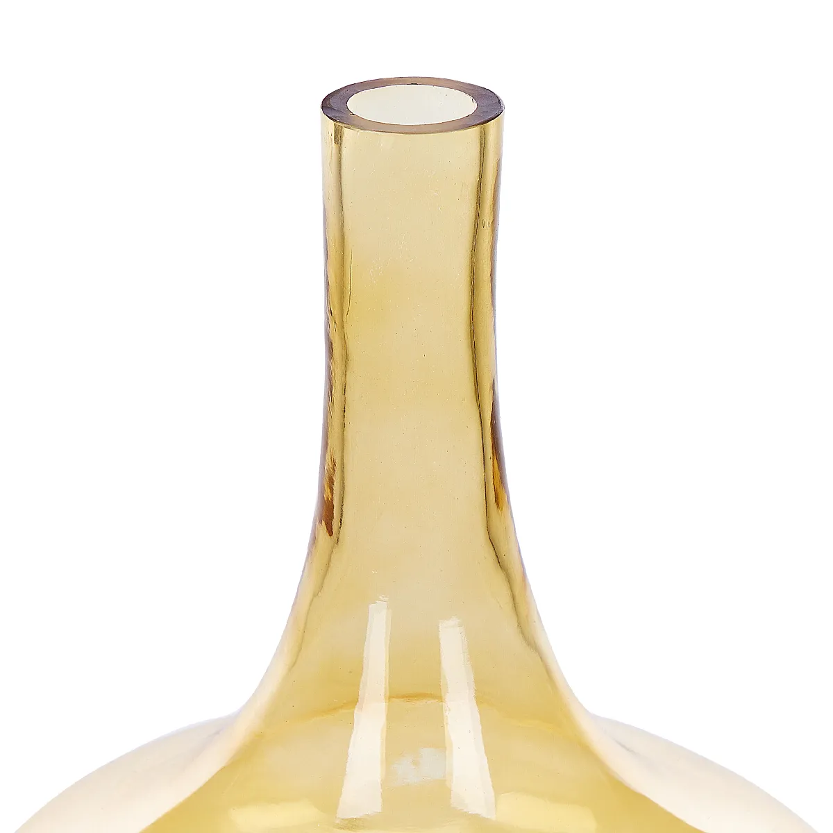 Beliani Vase Décoratif PANEER - Verre Jaune 30 cm