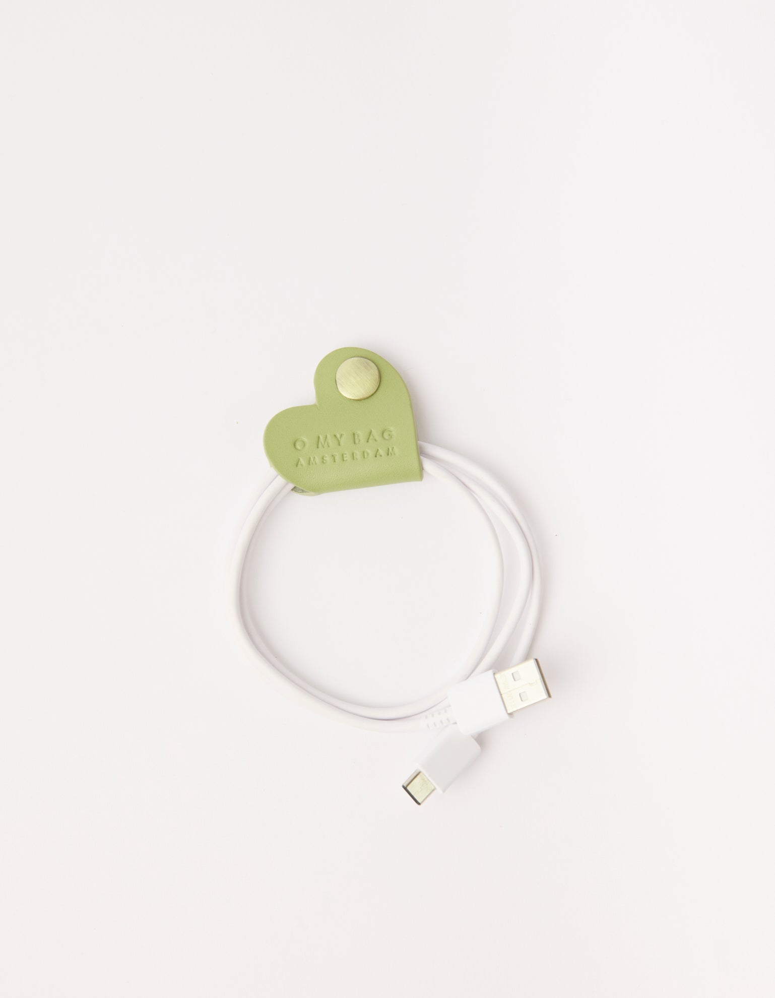 Heart Cord Taco - Tea Green Classic Leather