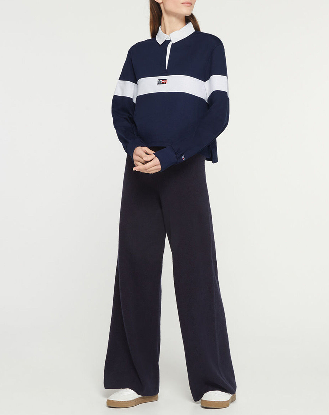 Tommy Jeans Polo Regular Crop Tiny Tommy bleu/blanc