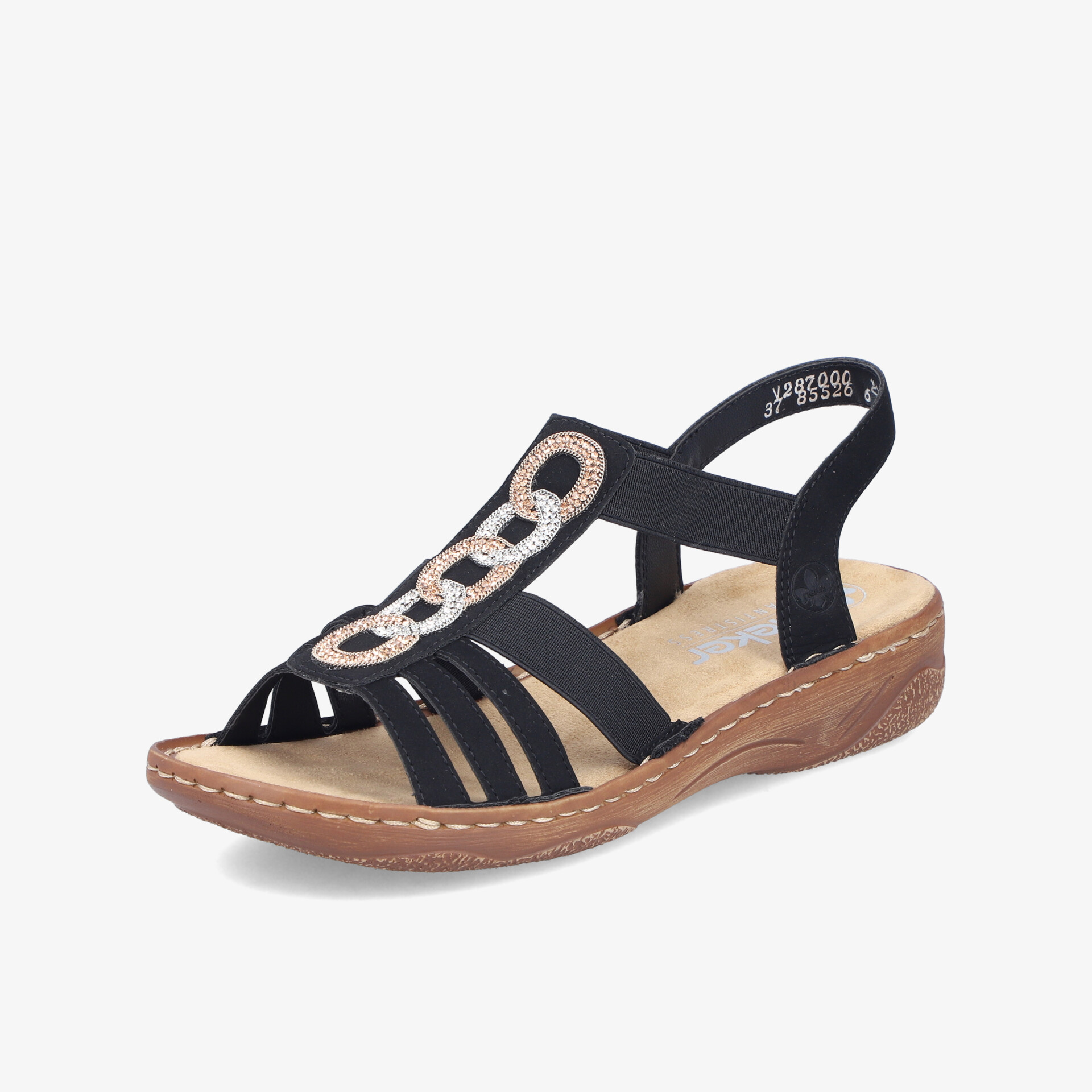 rieker Damen Riemchensandalen schwarz