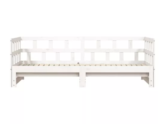 Lit de jour avec lit gigogne blanc 90x190 cm bois de pin massif