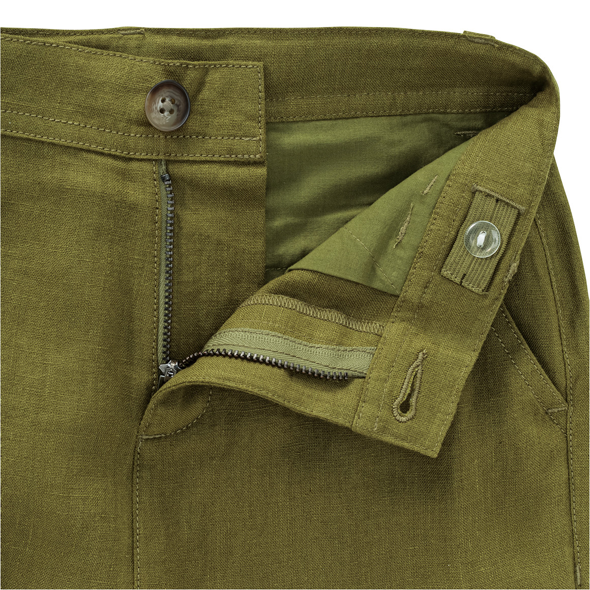Jungen Leinen-Shorts in Unifarben helloliv