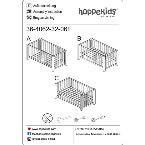 Hoppekids ANTON tremmeseng 60x120 cm