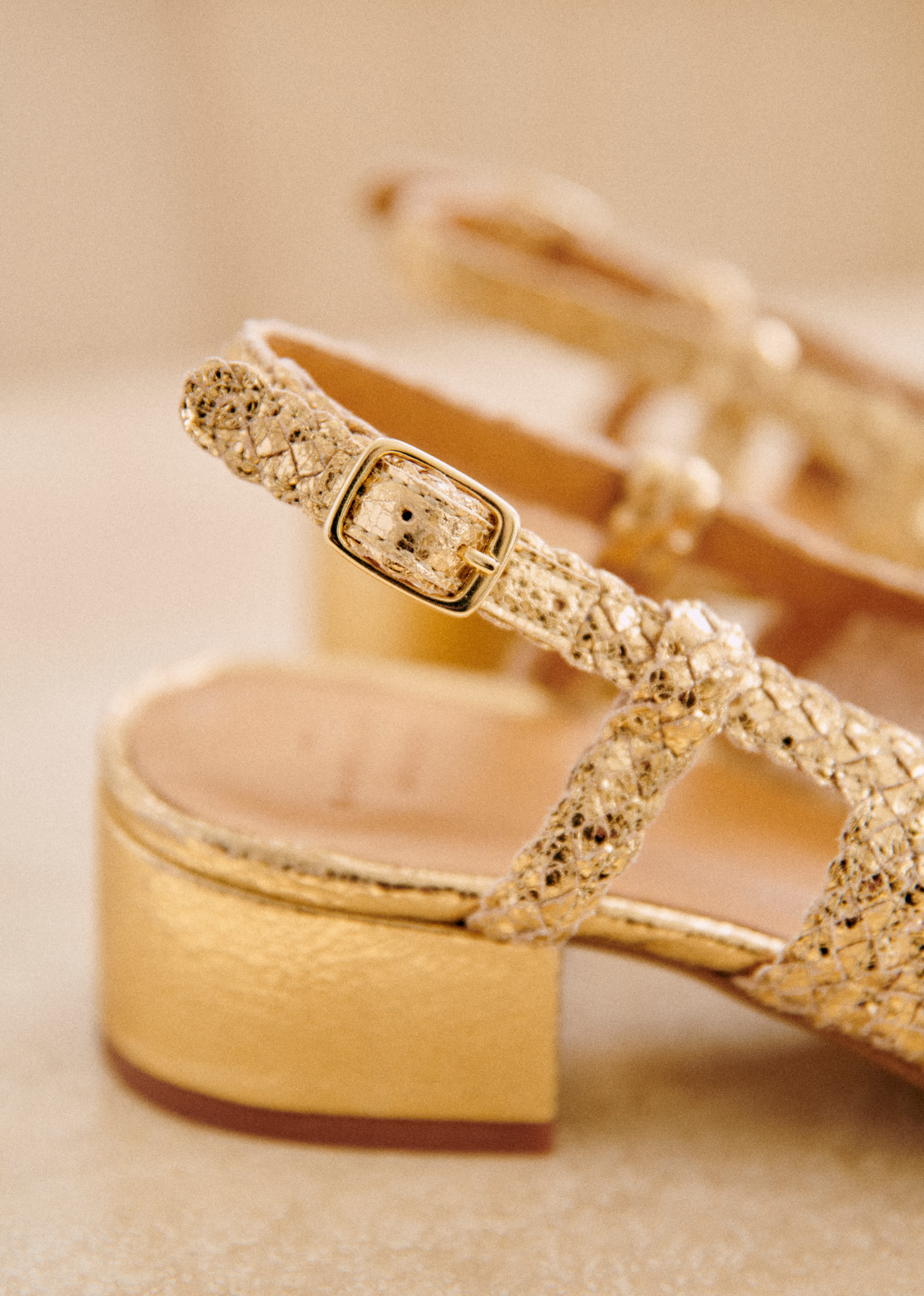 Escarpins Noemie - Doré lisse tressé - SOULIERS/SOULIERS Babies 5906252