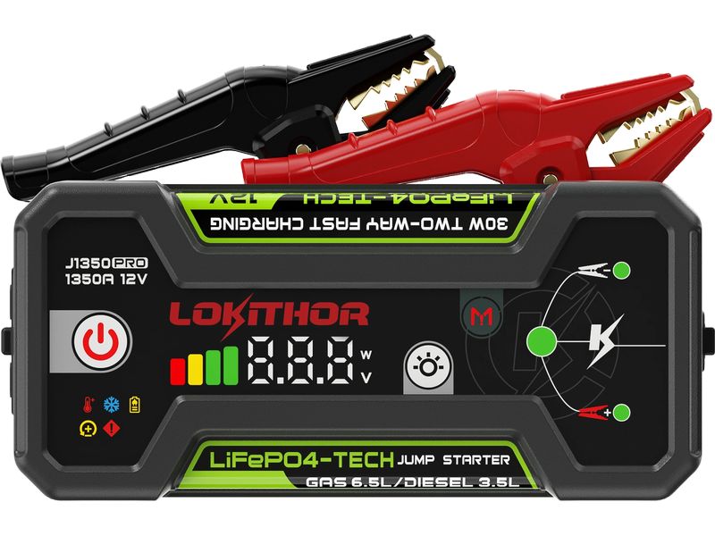 Lokithor Starterbatterie J1350 PRO LiFePO4 1350Amp Jump Starter mit 1350A Spitzenstrom