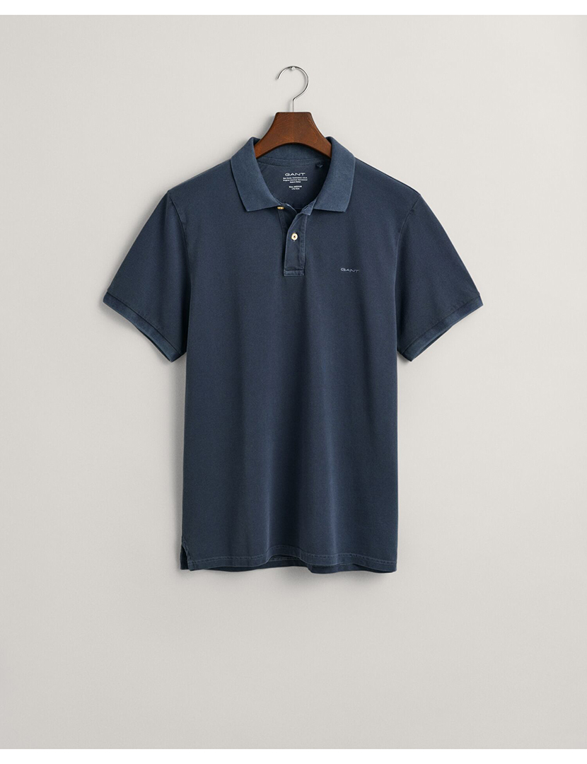 Short Sleeve Polo Sunfaded Pique Blue