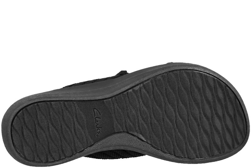 CLARKS ARLA WAVE SLENTERS I SORT TEKSTIL