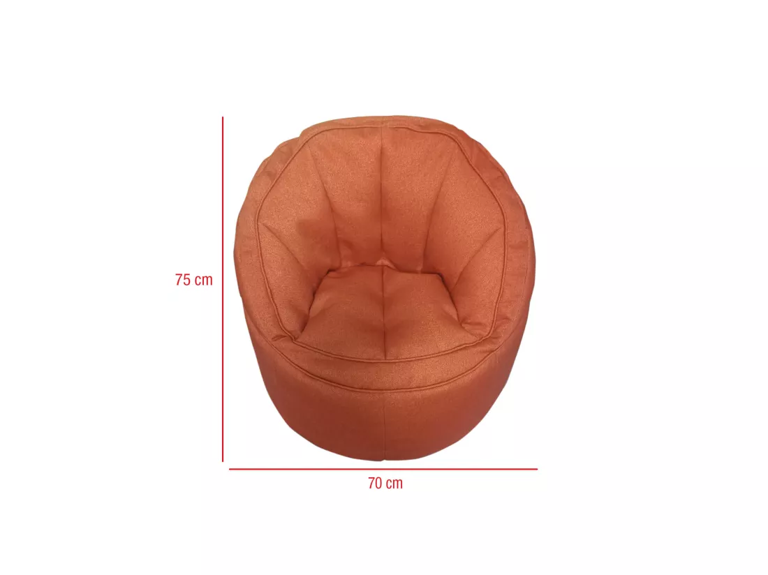 Housse Vide Pouf Poir Polyester Orange Fermeture Éclair 70x75x75