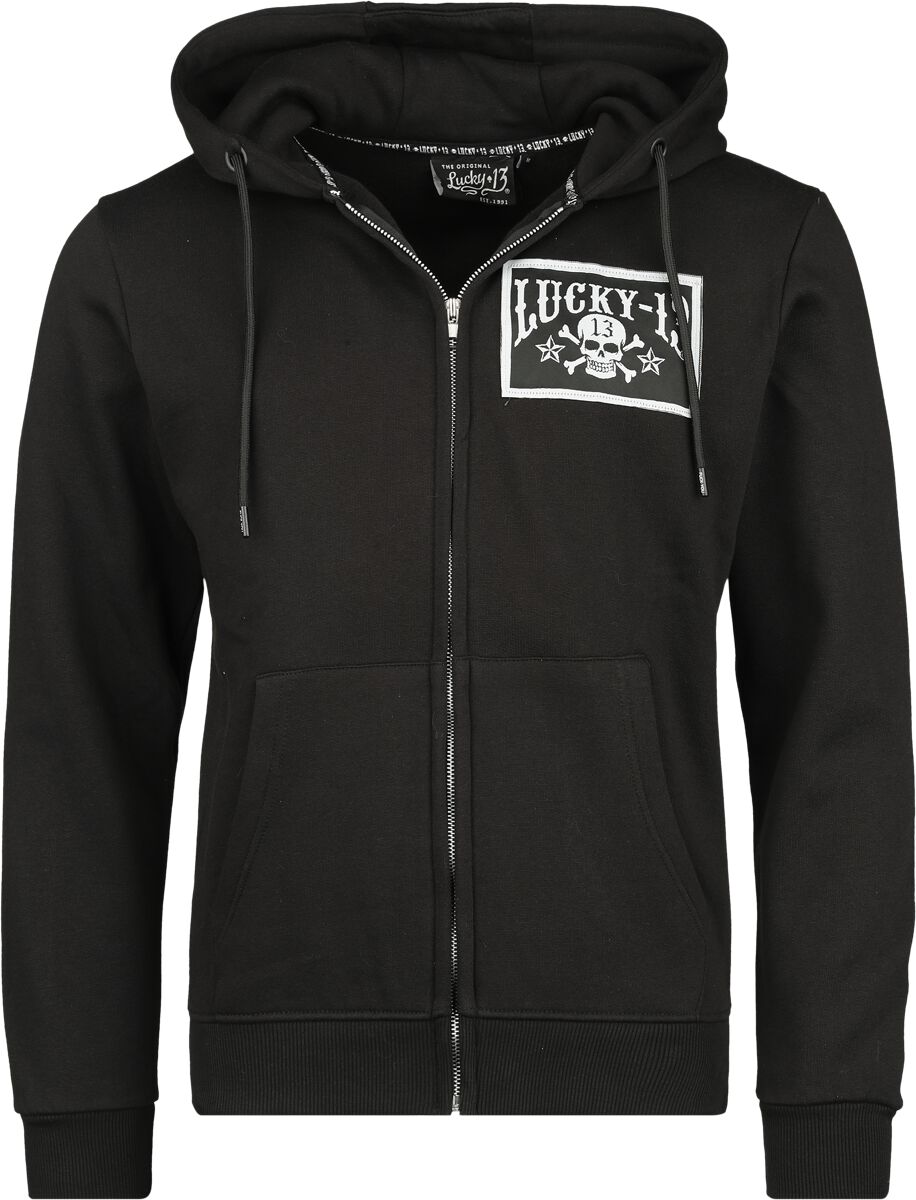 Sweat à Capuche Zippé Crânes Étoilés | Lucky 13 Sweat-shirt zippé à capuche