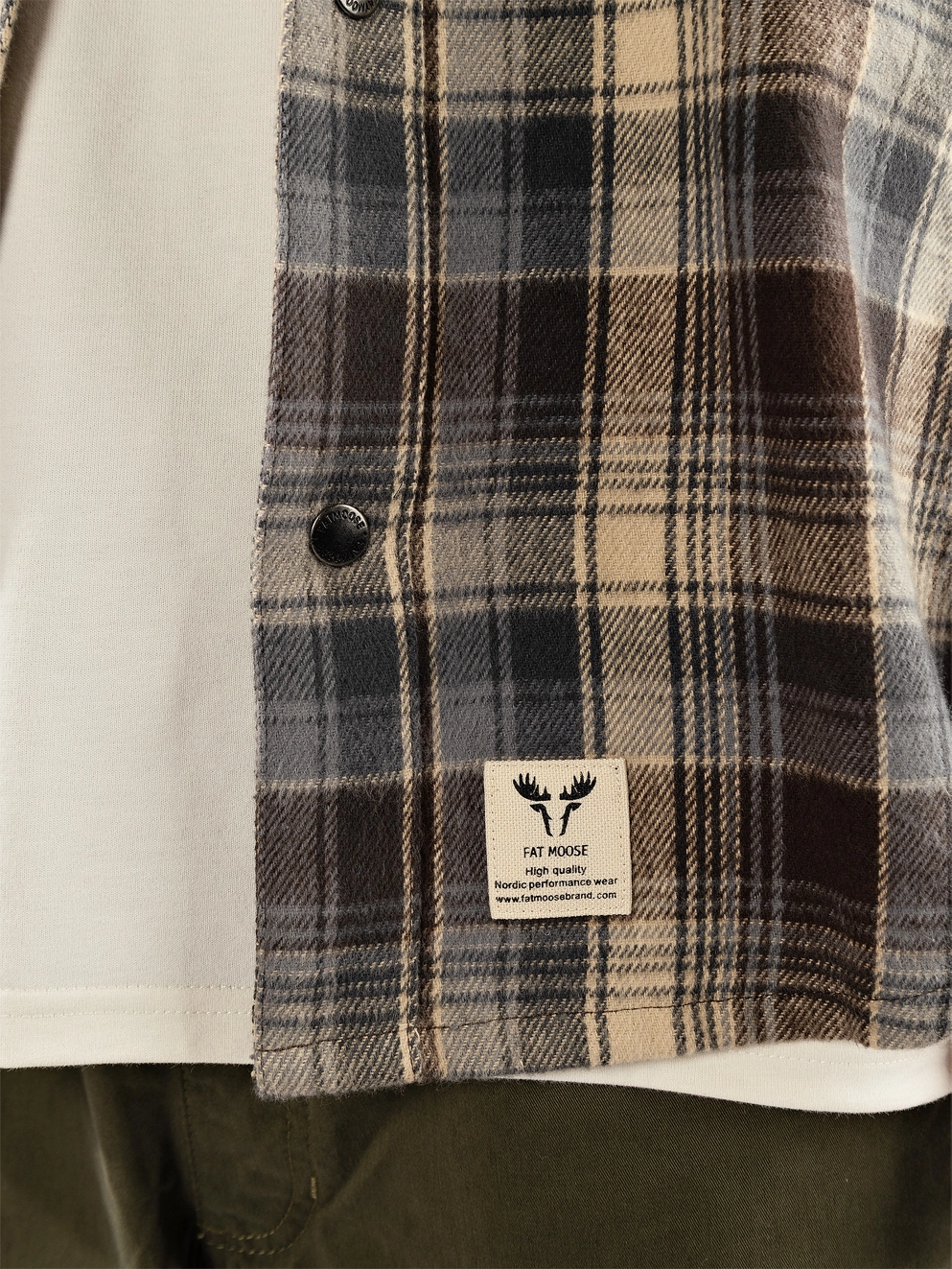 Fat Moose Adrian Cotton Check Shirt dark brown check