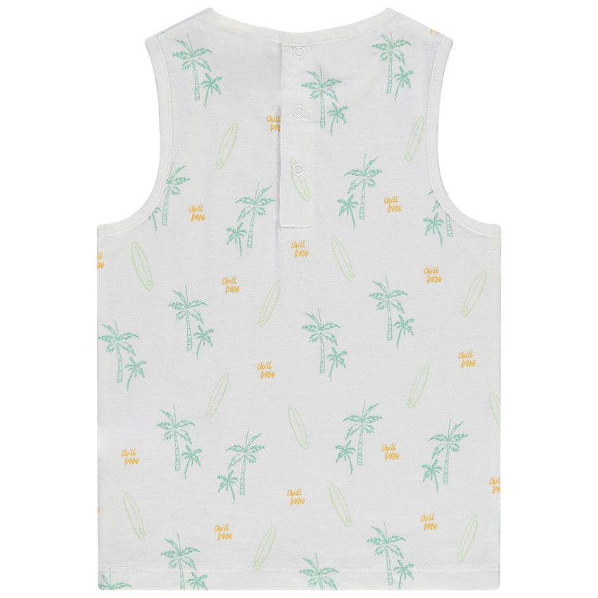 Lot de 5 débardeurs en jersey print surf pour bébé garçon - Blanc